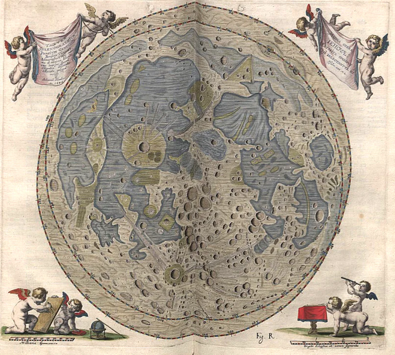 Johannes Hevelius's 1645 map of the Moon