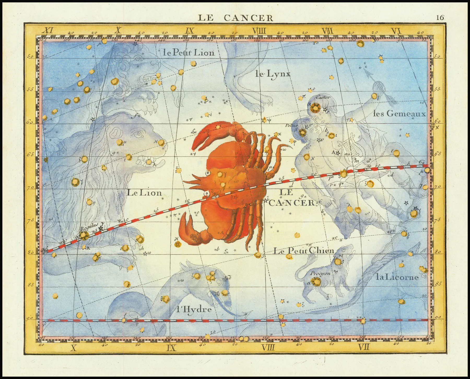 Historical constellation chart of Cancer