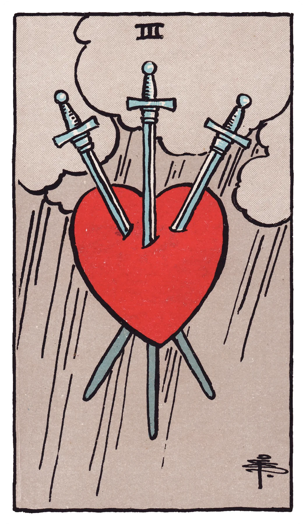 Three of Swords tarot card