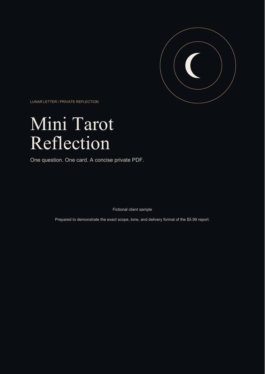 Cover of the Mini Tarot Reflection sample