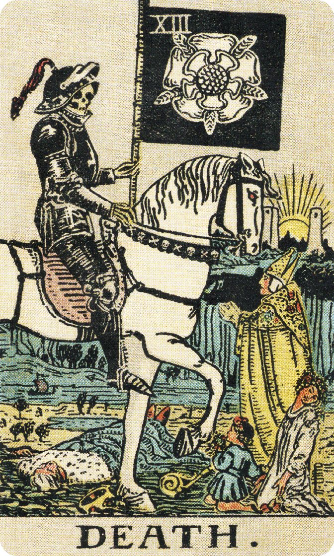 Death tarot card from a traditional public-domain deck