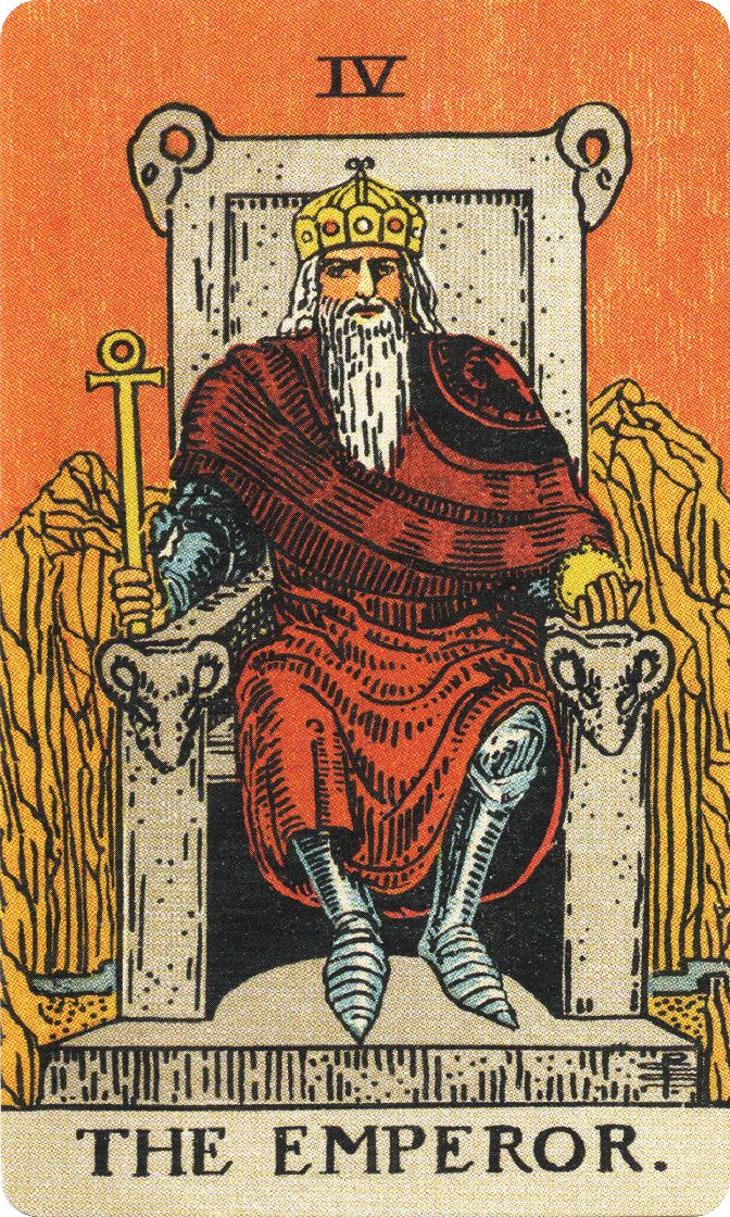The Emperor tarot card from a traditional public-domain deck